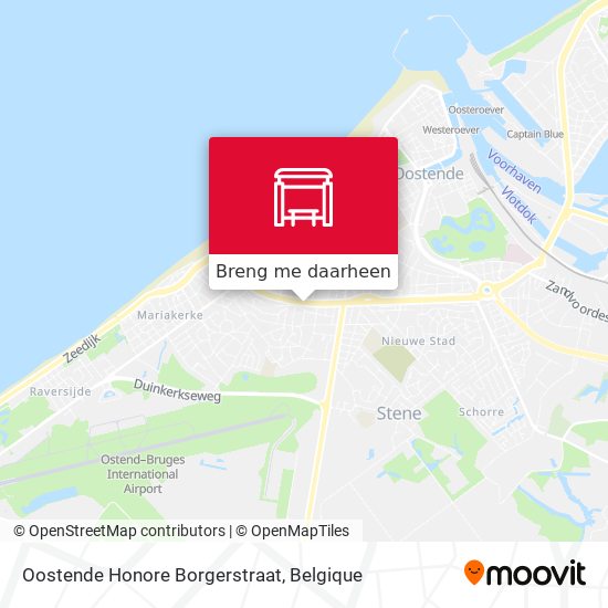 Oostende Honore Borgerstraat kaart