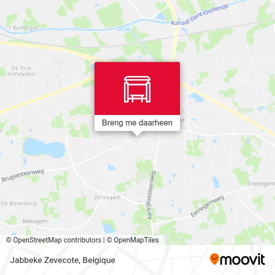 Jabbeke Zevecote kaart