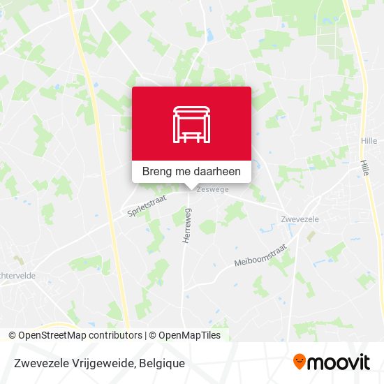 Zwevezele Vrijgeweide kaart