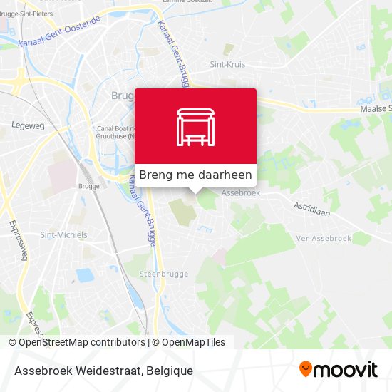 Assebroek Weidestraat kaart