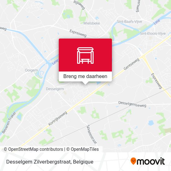 Desselgem Zilverbergstraat kaart