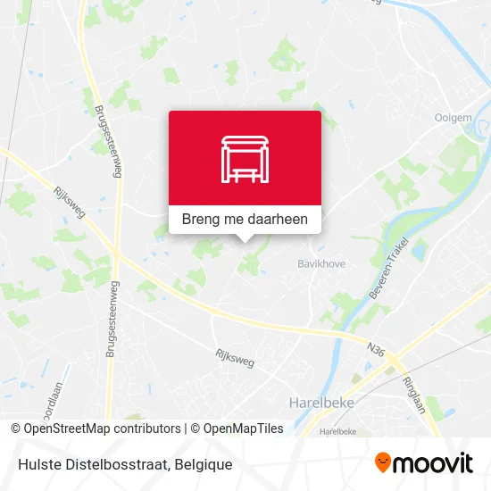 Hulste Distelbosstraat kaart