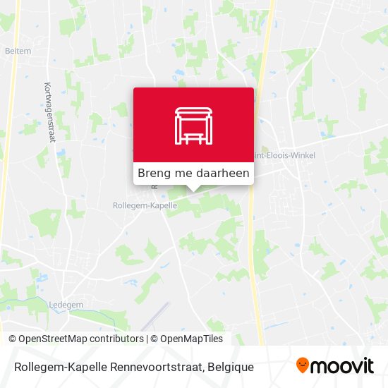 Rollegem-Kapelle Rennevoortstraat kaart