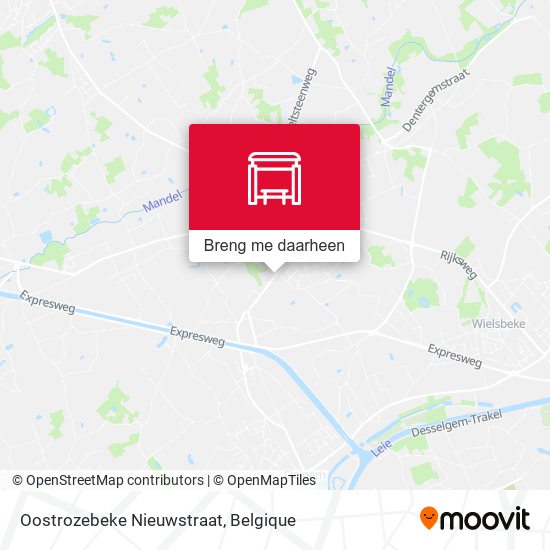 Oostrozebeke Nieuwstraat kaart