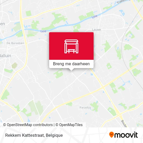 Rekkem Kattestraat kaart