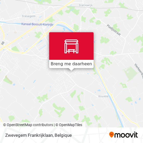 Zwevegem Frankrijklaan kaart