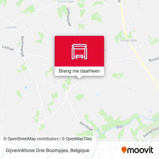 Gijverinkhove Drie Boompjes kaart