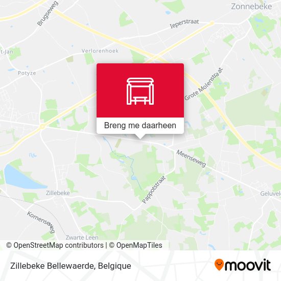 Zillebeke Bellewaerde kaart