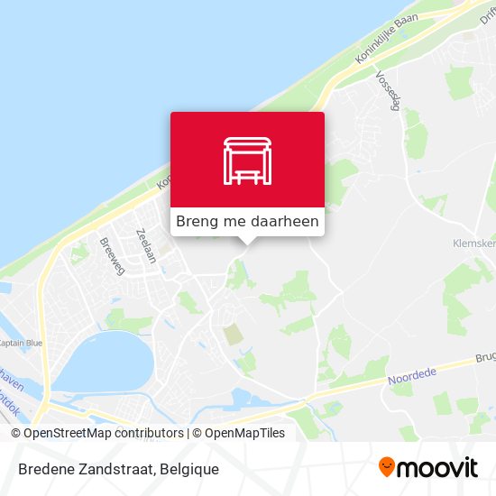 Bredene Zandstraat kaart