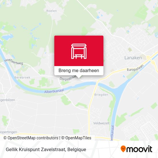 Gellik Kruispunt Zavelstraat kaart