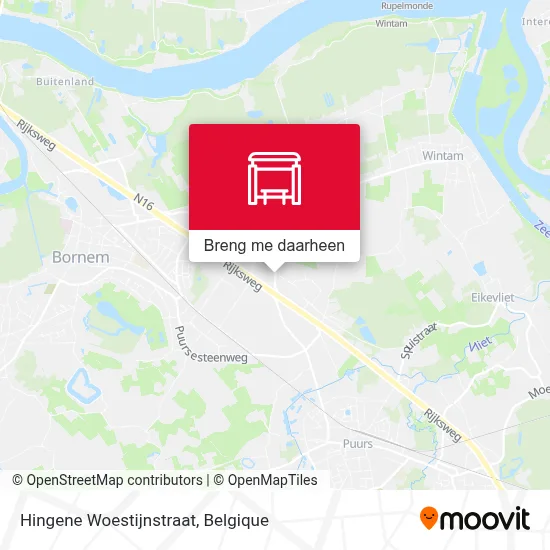 Hingene Woestijnstraat kaart