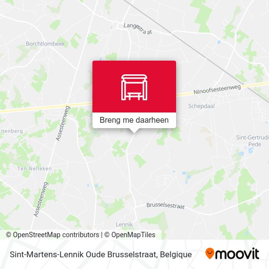 Sint-Martens-Lennik Oude Brusselstraat kaart