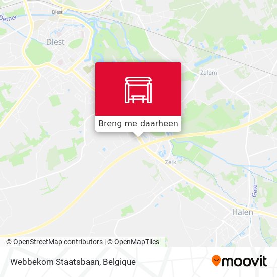 Webbekom Staatsbaan kaart