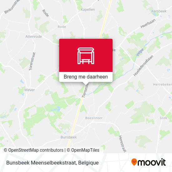 Bunsbeek Meenselbeekstraat kaart