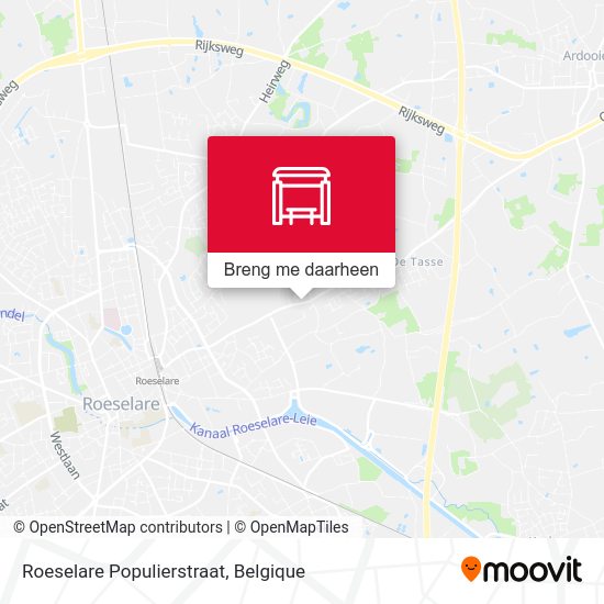 Roeselare Populierstraat kaart