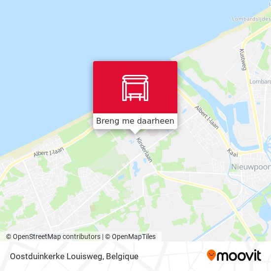 Oostduinkerke Louisweg kaart