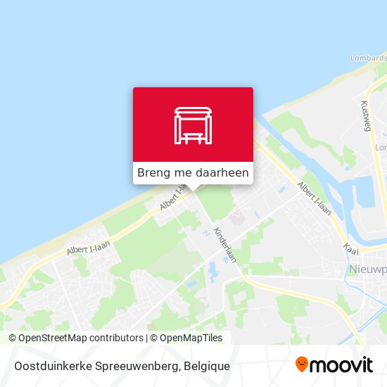 Oostduinkerke Spreeuwenberg kaart