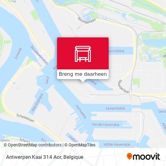 Antwerpen Kaai 314 Aor kaart