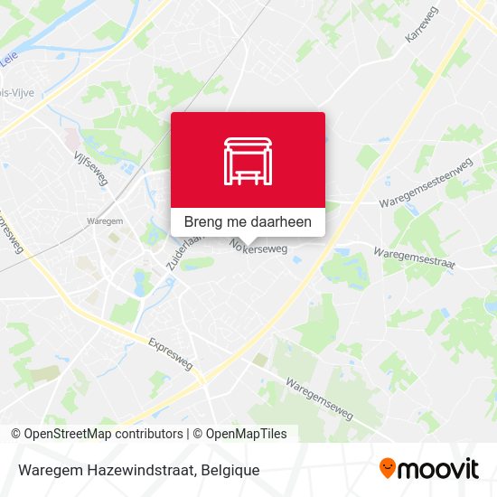 Waregem Hazewindstraat kaart