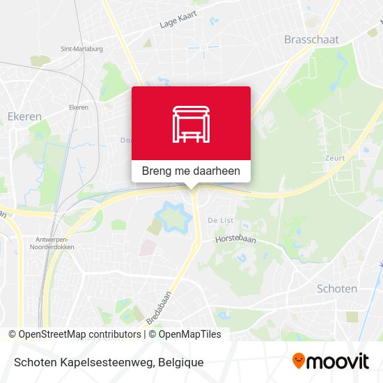 Schoten Kapelsesteenweg kaart