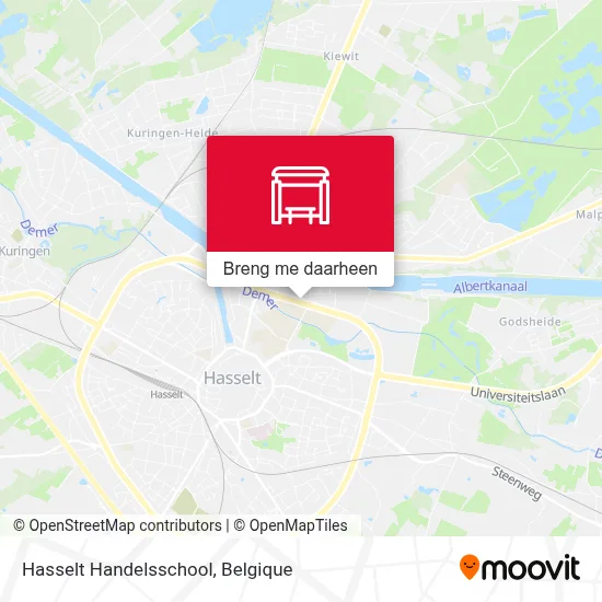 Hasselt Handelsschool kaart