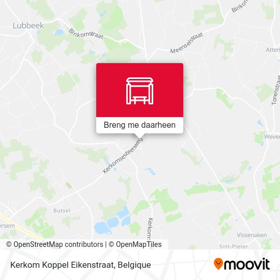 Kerkom Koppel Eikenstraat kaart