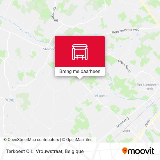 Terkoest O.L. Vrouwstraat kaart