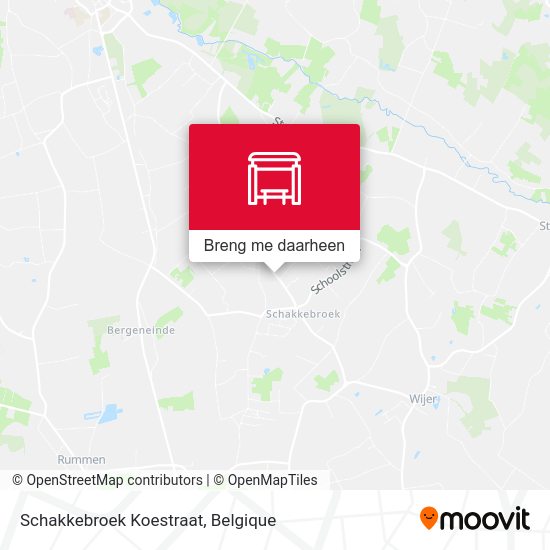 Schakkebroek Koestraat kaart