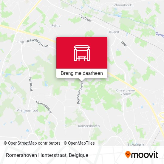 Romershoven Hanterstraat kaart