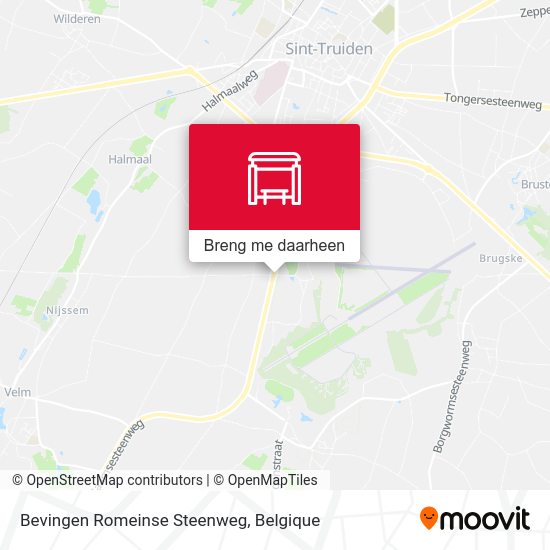 Bevingen Romeinse Steenweg kaart