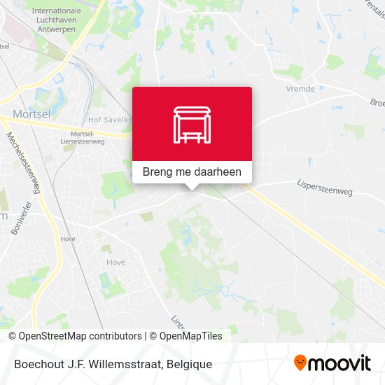 Boechout J.F. Willemsstraat kaart