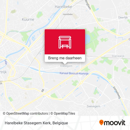 Harelbeke Stasegem Kerk kaart