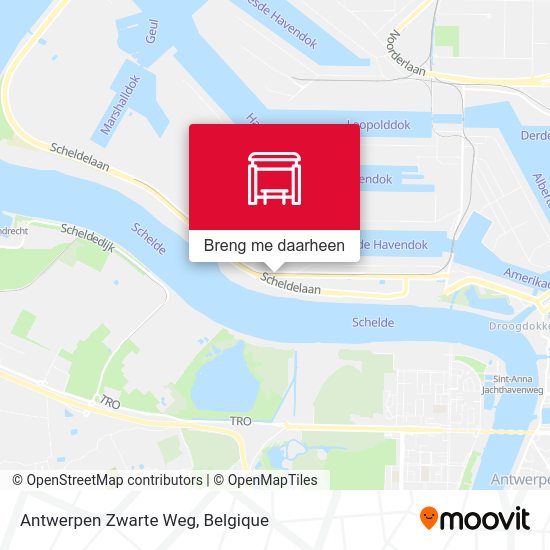 Antwerpen Zwarte Weg kaart