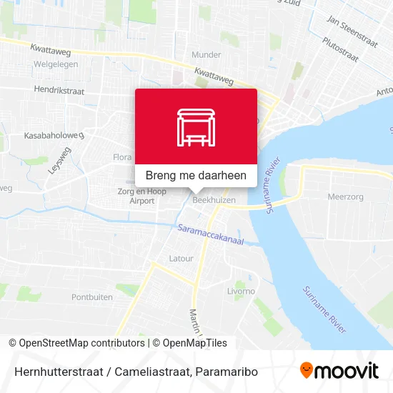 Hernhutterstraat / Cameliastraat kaart