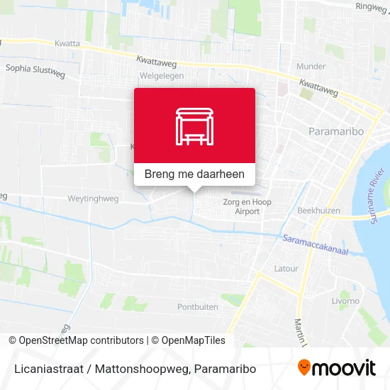 Licaniastraat / Mattonshoopweg kaart