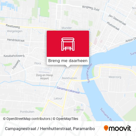 Campagnestraat / Hernhutterstraat kaart