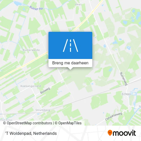 'T Woldenpad kaart
