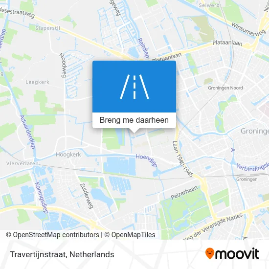 Travertijnstraat kaart