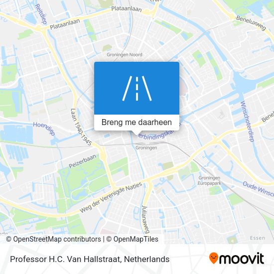 Professor H.C. Van Hallstraat kaart