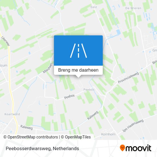 Peebosserdwarsweg kaart