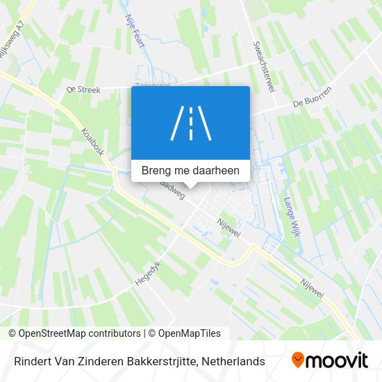 Rindert Van Zinderen Bakkerstrjitte kaart