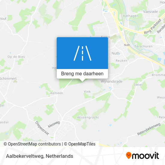 Aalbekerveltweg kaart