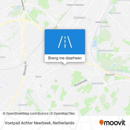 Voetpad Achter Neerbeek kaart