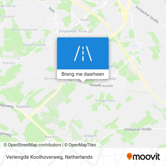 Verlengde Koolhoverweg kaart