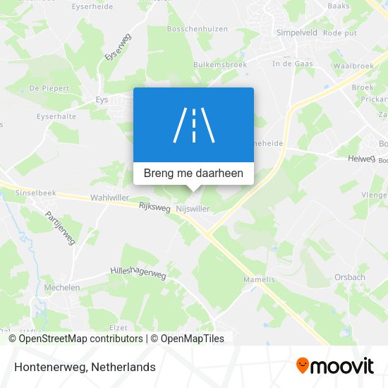 Hontenerweg kaart