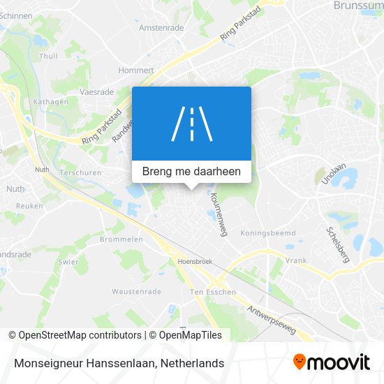 Monseigneur Hanssenlaan kaart
