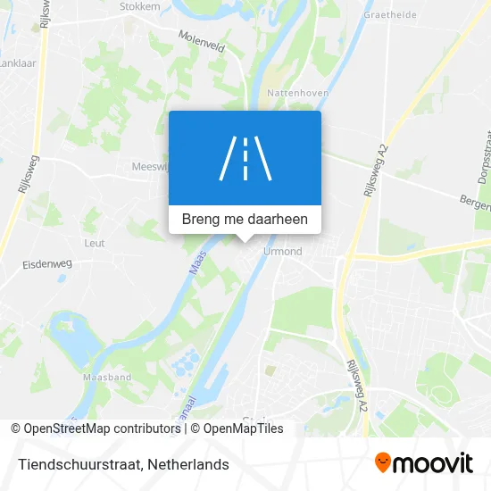 Tiendschuurstraat kaart