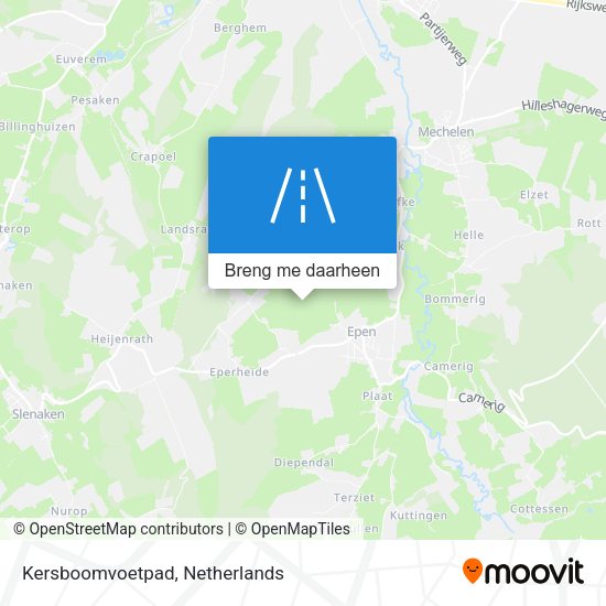 Kersboomvoetpad kaart