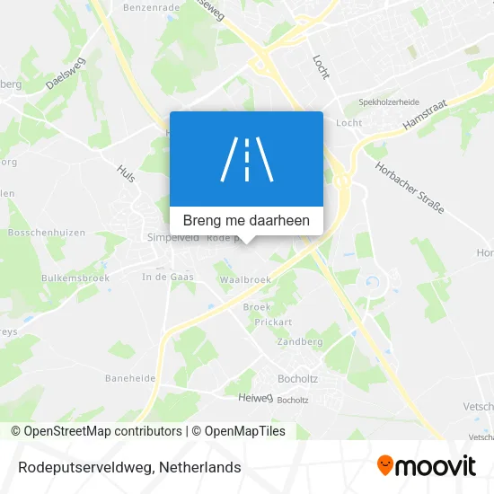Rodeputserveldweg kaart