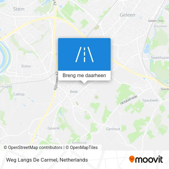 Weg Langs De Carmel kaart